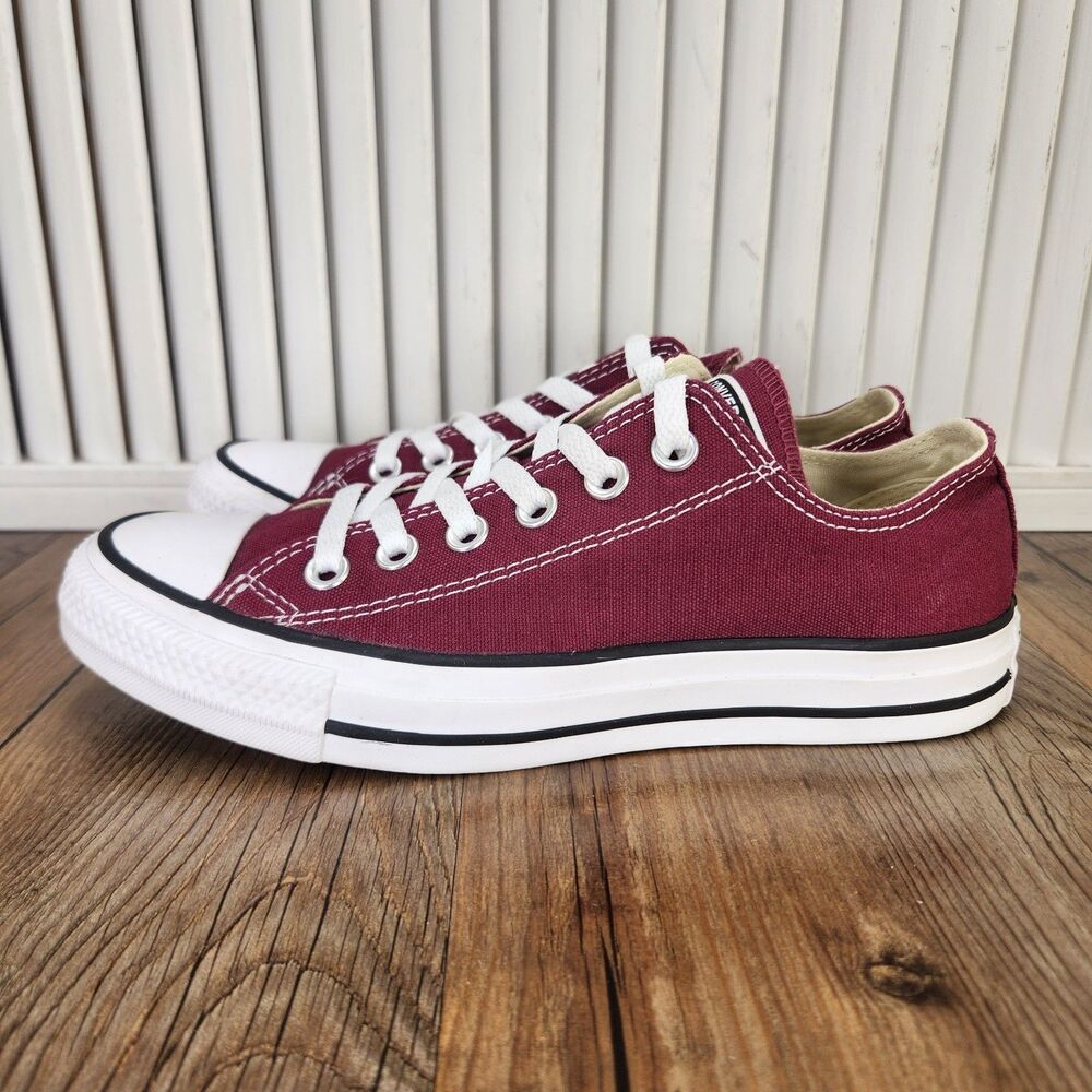 Converse Chuck Taylor All Star OX Sneakers Womens Sz 7 Maroon Canvas Shoes M9691 - Picture 3 of 11